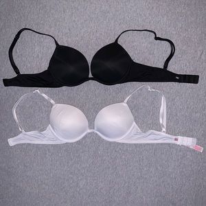 32A push up bras - 1 black, 1 white